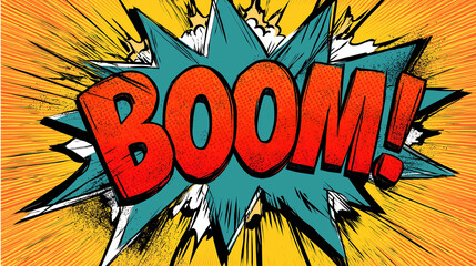 Aufkleber - Boom exploding with comic sound effect and speech bubble