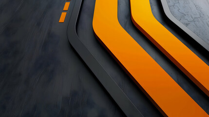 Poster - Abstract composition featuring curved lines and contrasting color elements
