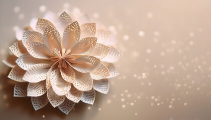 Aufkleber - Delicate paper flower with soft, dreamy background