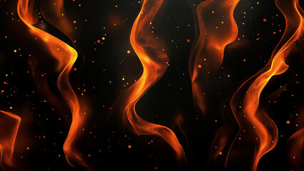 Wall Mural - texture of burn fire with particles embers. flames blaze fire flame overlays on isolated background.