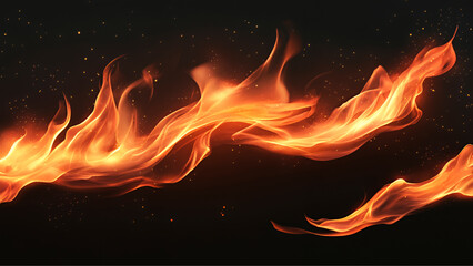 Wall Mural - texture of burn fire with particles embers. flames blaze fire flame overlays on isolated background.