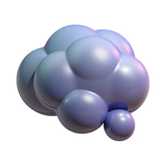 Poster - Abstract cloud shape 3d rendered with round smooth surfaces on black background