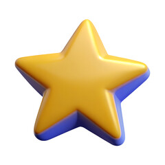Poster - Golden star with blue border Land Transportation Isolated on White Background for success recognition