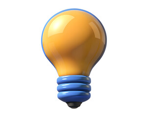 Poster - Yellow light bulb illustration idea creative design concept on white background