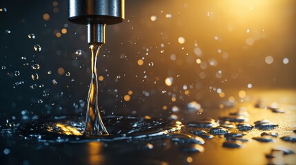 Poster - Close-up view of liquid droplet formation in dynamic water splash