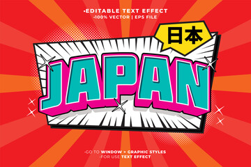 Poster - Japan Tokyo Japanese Editable Text Effect 3d Cartoon Template Style Premium Vector. Vector logo icon