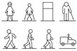 © Rony - pedestrian line art creative minimalist street crossing sketch