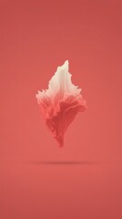 Poster - Abstract Red   White 3D Form   Modern Art   Digital Design   Texture Background