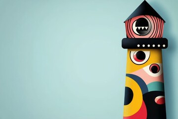 Poster - A geometric modern lighthouse design, with sharp clean lines and abstract elements
