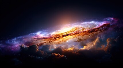 Poster - Captivating image of a galaxy filled with stars and cosmic dust representing the vastness of the universe and astronomy