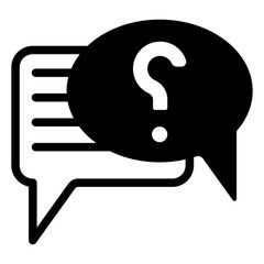 Poster - dialog with question bubble solid icon, psychology concept. vector graphics. ask and answer ,talk si