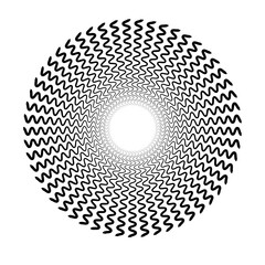 Poster - Hypnotic Spiral Pattern with Wavy Lines in Circular Formation