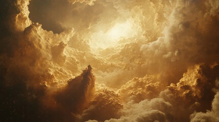 Wall Mural - golden nebula deep space