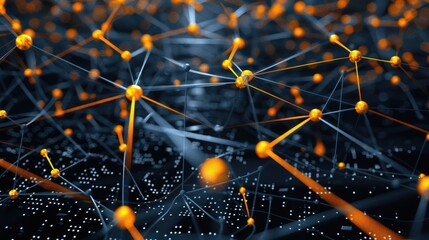Poster - An abstract representation of a wireless mesh network, illustrating the connection of IoT devices through a dynamic and vibrant digital landscape.