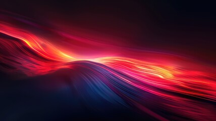 Poster - A captivating abstract design featuring a vibrant red line on a deep black background. This artwork evokes movement and energy, perfect for modern decor or digital projects.