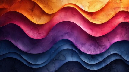 Poster - This vibrant abstract design features smooth wavy lines in stunning colors, creating a dynamic and visually appealing background perfect for various creative projects.