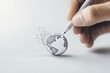© pingpao - A hand drawing a stylized globe, symbolizing creativity and the artistic interpretation of the world.