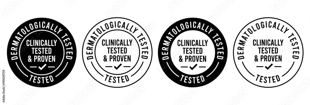 Dermatologically tested set icon. Dermatology, dermatologist ...
