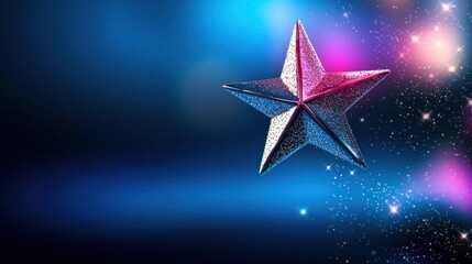 Canvas Print - Festive star decoration against a vibrant cosmic backdrop