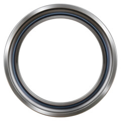 Poster - Round metallic frame with glossy surface and inner rim spotlight, isolated on transparent background.