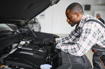 Poster - Car mechanic in auto repair service