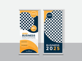 Wall Mural - Corporate rollup standee banner template design advertisement and display banner for your business, company, and restaurant