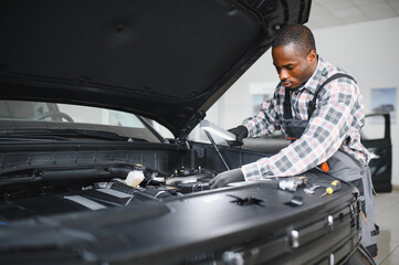 Poster - Car mechanic in auto repair service