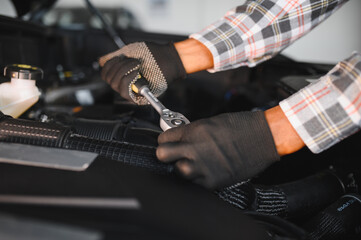 Poster - Car mechanic in auto repair service