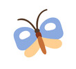 Butterfly flying. Summer insect with beautiful wings and antennae. Graceful delicate moth. Exotic tropical fauna, lepidoptera. Flat graphic vector illustration isolated on white background
