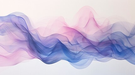 Poster - A flowing stream of soft purple-magenta liquid gliding horizontally on a minimalist white background, ideal for stylish design and creative visuals