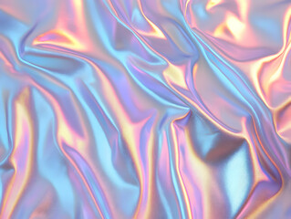 Poster - Iridescent Fabric Texture With Pastel Colors