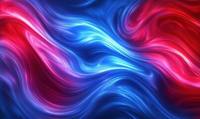 Poster - abstract swirling patterns in vibrant red and blue colors with smooth textures