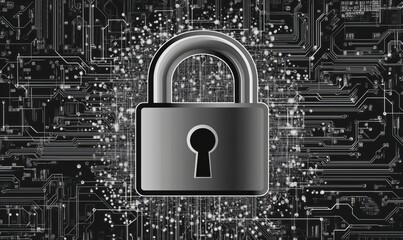 Poster - Digital security lock symbolizing cybersecurity and data protection in technology