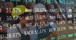 © vectorfusionart - Image of stock market over diverse workers in warehouse