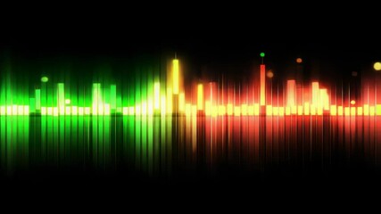 Poster - Colorful audio waveform visualization, music, abstract background