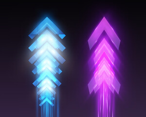 Aufkleber - Futuristic speed background with glowing arrows, motion blur, digital technology concept, fast-moving elements, dynamic light trails, high-tech energy flow, acceleration effect, sci-fi motion design.
