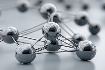 Poster - abstract metallic molecular structure