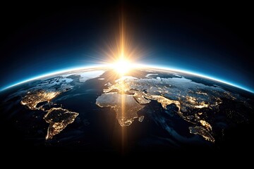 Wall Mural - earth at sunrise from space