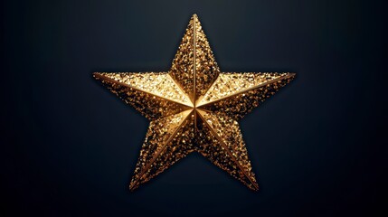 Poster - Gold star decoration on dark background.