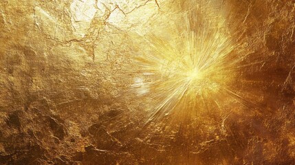 Poster - Glowing golden texture with radial light burst effect.