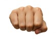© stock.metket.com - A close up view of a closed human fist with fingers knuckles and thumb isolated on a white background
