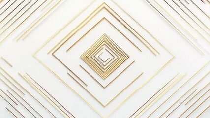 Poster - Abstract gold geometric pattern on white background, modern design texture