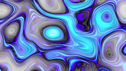 Fototapete - Neon abstract holographic background of glowing mix color waves. Glowing circle shape lines on the wavy surface. Loop background. Technology