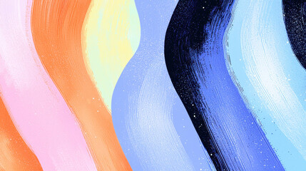 Poster - Colorful abstract background with vibrant brush strokes in shades of pink orange yellow blue and purple creating a dynamic artistic design for creativity and inspiration