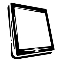 Poster - Stylized black and white image of a modern tablet device illustration