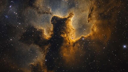 Aufkleber - Stunning image of the Pelican Nebula, showcasing its intricate details and vibrant colors against a backdrop of countless stars.