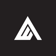 Poster - Letter WA minimal vector art monogram.