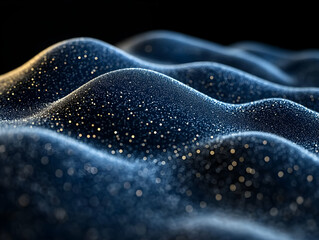 Poster - Abstract Futuristic Wave Pattern With Golden Dots