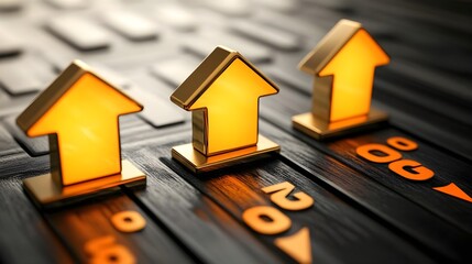 Poster - Stock market growth indicators financial analysis digital art abstract design close-up investment trends