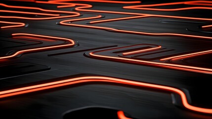 Poster - Dynamic abstract glowing data streams creating a futuristic network environment